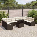 Sofa Sæt med pude 11 pcs Brun og Creme polyrattan