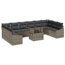 Sofa Sæt med pude 11 pcs Grå polyrattan