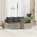 Sofa Sæt med pude 5 pcs Lysegrå polyrattan