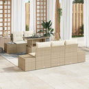 Sofa Sæt 6 stk. Beige og creme polyrattan