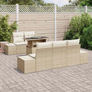 Sofa Sæt 6 stk. Beige og creme polyrattan