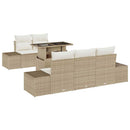 Sofa Sæt 6 stk. Beige og creme polyrattan