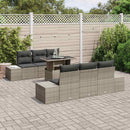 Sofa Sæt med pude 7 pcs Grå polyrattan