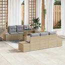 Sofa Sæt med pude 7 pcs Beige og lys grå polyrattan