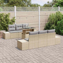Sofa Sæt med pude 7 pcs Beige og lys grå polyrattan