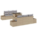 Sofa Sæt med pude 7 pcs Beige og lys grå polyrattan