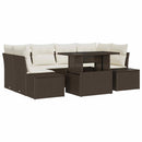 Sofa Sæt med pude 7 pcs Brun og Creme polyrattan