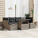 Sofa Sæt med pude 7 pcs Grå polyrattan