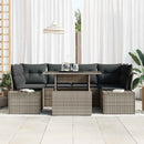 Sofa Sæt med pude 7 pcs Grå polyrattan