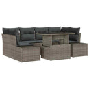 Sofa Sæt med pude 7 pcs Grå polyrattan