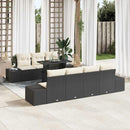 Sofa Sæt med pude 8 pcs Sort og Cream polyrattan