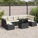 Sofa Sæt 8 stk. Sort og Cream polyrattan