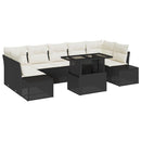 Sofa Sæt 8 stk. Sort og Cream polyrattan