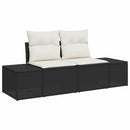 Sofa Sæt 8 stk. Sort og Cream polyrattan
