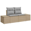 Havesofa Sæt med pude 6 pcs Beige og lys grå polyrattan
