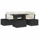 Havesofa Sæt 5 stk. Sort og Cream polyrattan