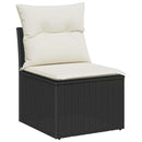 Havesofa Sæt 5 stk. Sort og Cream polyrattan