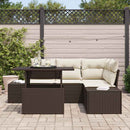 Havesofa Sæt med pude 5 pcs Brun og Creme polyrattan