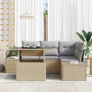 Havesofa Sæt 5 stk. Beige og lys grå polyrattan