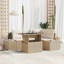 Havesofa Sæt 5 stk. Beige og creme polyrattan