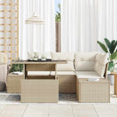 Havesofa Sæt 5 stk. Beige og creme polyrattan