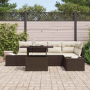 Havesofa Sæt 6 stk. Brun polyrattan