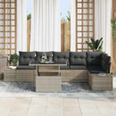 Havesofa Sæt med pude 7 pcs Lysegrå polyrattan