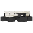Havesofa Sæt 7 stk. Sort og Cream polyrattan
