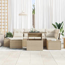 Havesofa Sæt med pude 7 pcs beige og cremefarvet