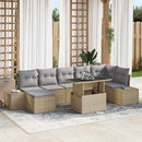 Havesofa Sæt med pude 8 pcs beige og lysegrå