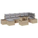 Havesofa Sæt med pude 8 pcs beige og lysegrå