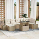 Havesofa Sæt med pude 8 pcs beige og cremefarvet