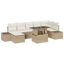 Havesofa Sæt med pude 8 pcs beige og cremefarvet