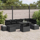 Havesofa Sæt med pude 8 pcs Sort