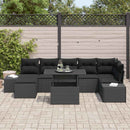 Havesofa Sæt med pude 8 pcs Sort