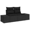 Havesofa Sæt med pude 8 pcs Sort