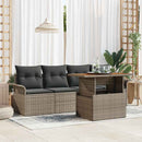 Havesofa Sæt med pude 5 pcs Grå polyrattan