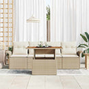 Havesofa Sæt 5 stk. Beige og creme polyrattan