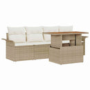 Havesofa Sæt 5 stk. Beige og creme polyrattan