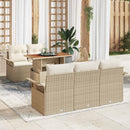 Havesofa Sæt 6 stk. Beige og creme polyrattan