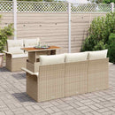 Havesofa Sæt 6 stk. Beige og creme polyrattan