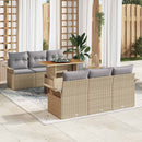 Havesofa Sæt med pude 7 pcs beige og lysegrå