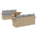 Havesofa Sæt med pude 7 pcs beige og lysegrå