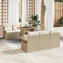 Havesofa Sæt med pude 7 pcs beige og cremefarvet
