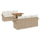 Havesofa Sæt med pude 7 pcs beige og cremefarvet