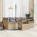 Havesofa Sæt med pude 7 pcs beige og lysegrå