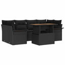 Havesofa Sæt med pude 7 pcs Sort