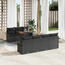 Havesofa Sæt med pude 8 pcs Sort