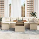 Havesofa Sæt med pude 8 pcs beige og cremefarvet