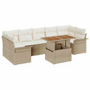 Havesofa Sæt med pude 8 pcs beige og cremefarvet